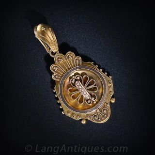 Fluted Natural Pearl Locket c.1865