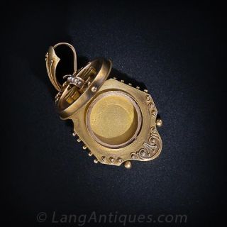 Fluted Natural Pearl Locket c.1865