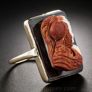 Four-Color Hardstone Cameo Gent's Ring
