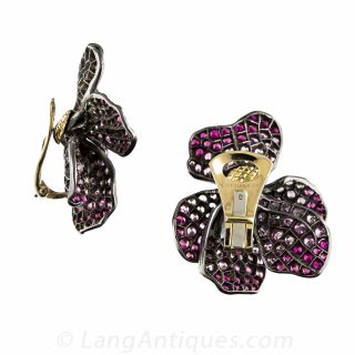 Fred Leighton Pansy Earrings