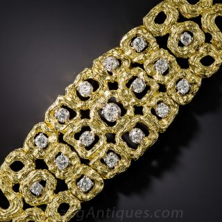 Free-Form 18K Gold and Diamond Bracelet
