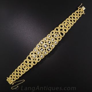 Free-Form 18K Gold and Diamond Bracelet
