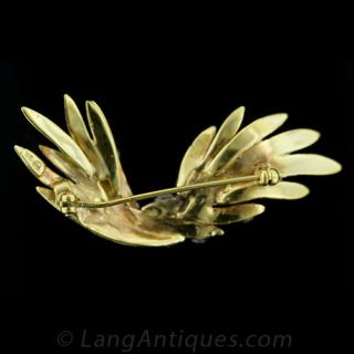 Free Form Diamond Feather Pin