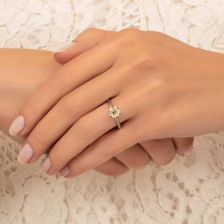 French 1.00 Carat Diamond Solitaire Ring - GIA