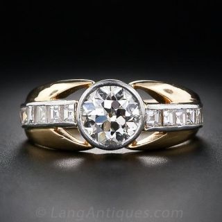 French 1.10 Carat Vintage Diamond Ring