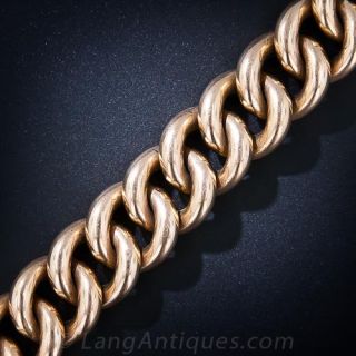 French 18 Karat Rose Gold Large Link Bracelet