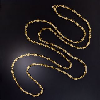 French 18K Gold 61-Inch Necklace - 1