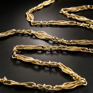 French 18K Rosy Yellow Gold Chain Necklace
