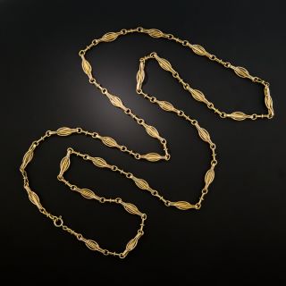 French 18K Rosy Yellow Gold Chain Necklace - 3