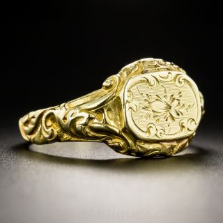 French 18K Signet Ring