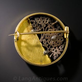 French 18K/Silver Diamond Flower Brooch