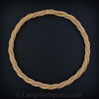 French 18K Two-Tone Torsade Necklace