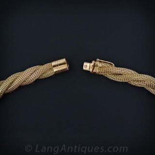 French 18K Two-Tone Torsade Necklace