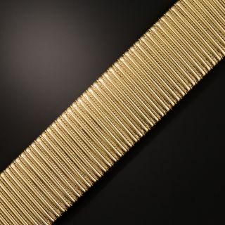 French 18K Wide Gaspipe Bracelet 
