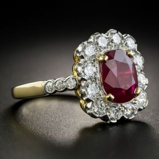 French 2.85 Carat Burma Ruby and Diamond Ring