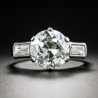 French 3.52 Carat Diamond Engagement Ring - GIA I VS1 - 2