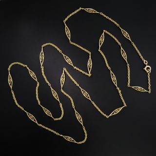 French 43 1/2 Inch Long Fancy Link Necklace