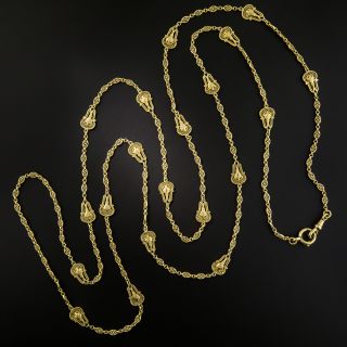 French 61 3/4 Inch Long Handmade Torche Link Chain
