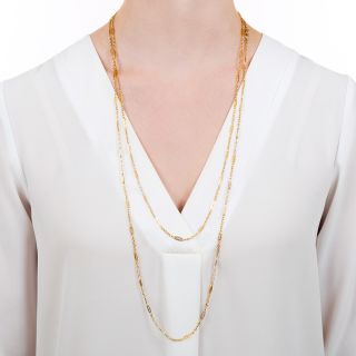 French 62-Inch Gold Chain Necklace 
