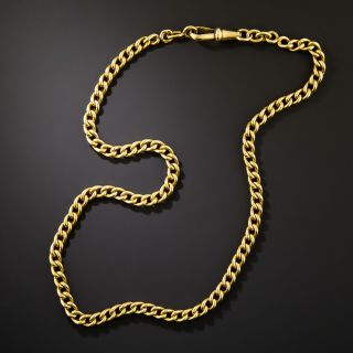 French Antique 18K Curb Link Necklace  - 2