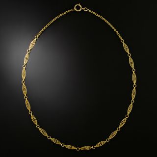 French Antique 18K Fancy Link Necklace - 3