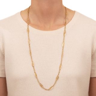 French Antique 18K Gold Chain Necklace