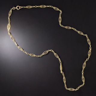 French Antique 18K Link Necklace - 1
