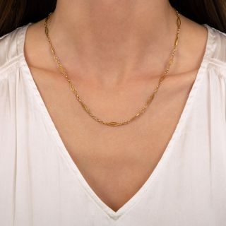 French Antique 18K Link Necklace