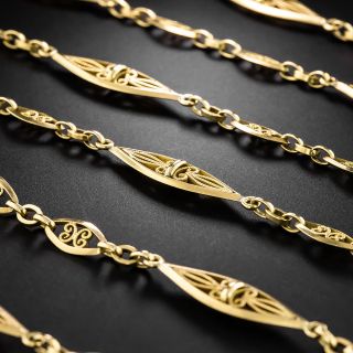 French Antique 61 1/4 Inch Long Chain Necklace - 2