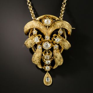French Antique Diamond Brooch/Necklace - 1