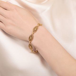 French Antique Filigree Link Bracelet