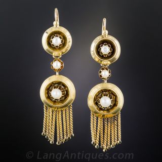 French Antique Pearl Fringe Earrings