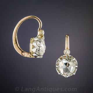 French Antique Rose-Cut Diamond Earrings