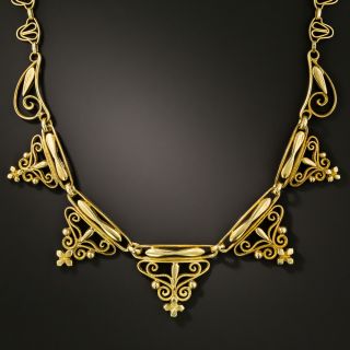 French Antique Swirl Necklace - 2