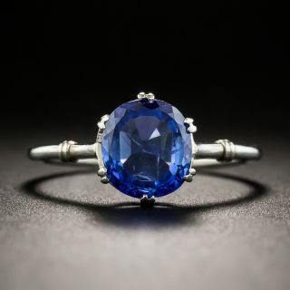 French Art Deco 1.50 Carat Sapphire Solitaire  - 1