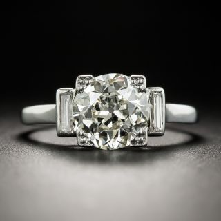 French 1.78 Carat Diamond Platinum Solitaire Engagement Ring - GIA N VS2  - 1