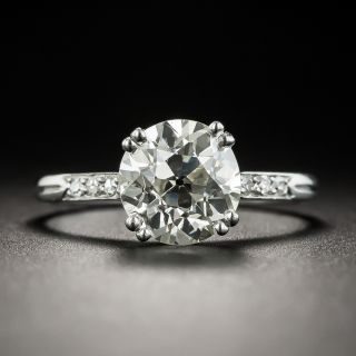  French Art Deco 2.12 Carat European-Cut Diamond Solitaire Engagement Ring - GIA M  VS1 (GIA)  - 2
