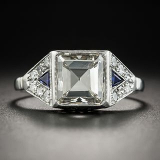 French Art Deco 2.69 Carat Square Emerald-Cut Diamond Ring - GIA - 1
