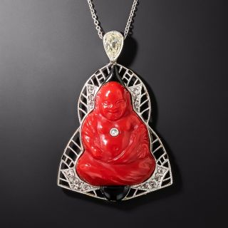 French Art Deco Buddha Necklace - 3