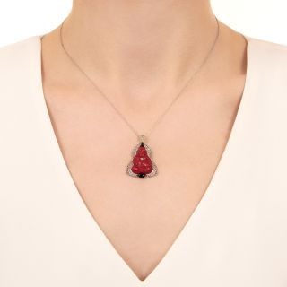 French Art Deco Buddha Necklace