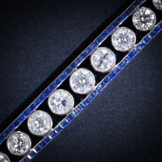 French Art Deco Diamond and Sapphire Bracelet - 2