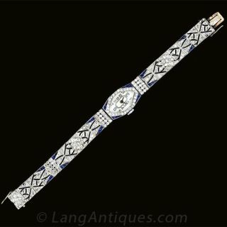 French Art Deco Diamond Watch