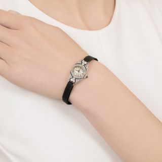 French Art Deco Diamond and Sapphire* Watch