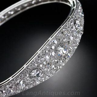 French Art Deco Diamond Bangle Bracelet