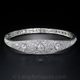 French Art Deco Diamond Bangle Bracelet