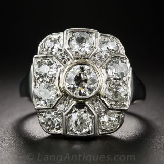 French Art Deco Diamond Cocktail Ring