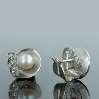 French Art Deco Natural Pearl Earrings