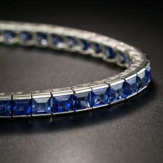 French Art Deco Sapphire Line Bracelet - 2