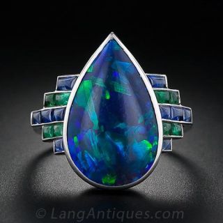 French Art Deco Opal Ring