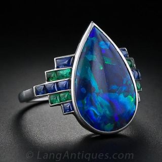 French Art Deco Opal Ring